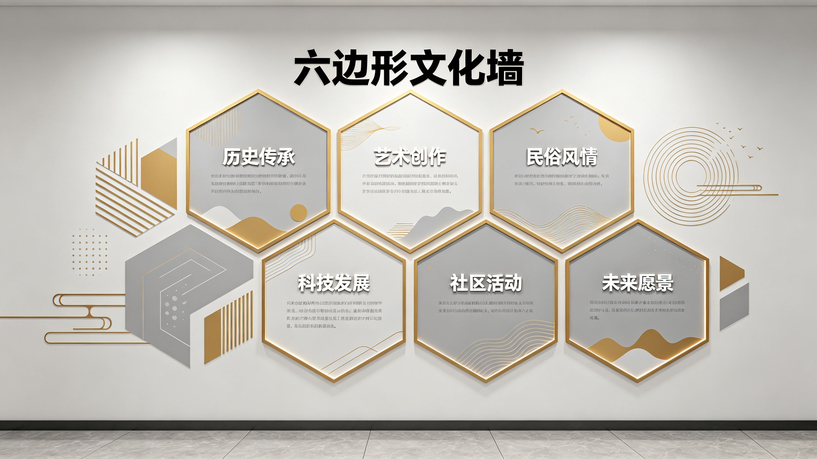 普安企业文化墙 | 六边形信息美学